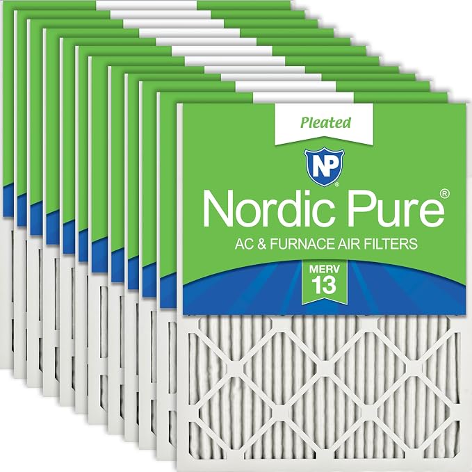 Nordic Pure 14x25x1 Pleated MERV 13 Air Filters 12 Pack by NordicPure