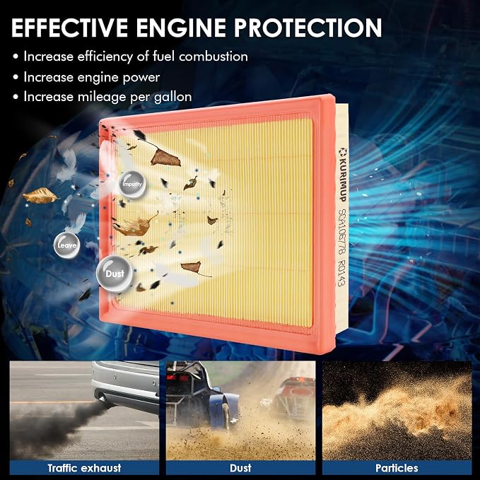 Kurimup CA10677 Engine Air Filter, Offers 99% Air Purification, Fit - Image 3