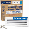 4" x 14" Duct Hole Aluminum 1-Way Vent Cover: Adjustable Curved Blade Air by ACLAMINAIRE