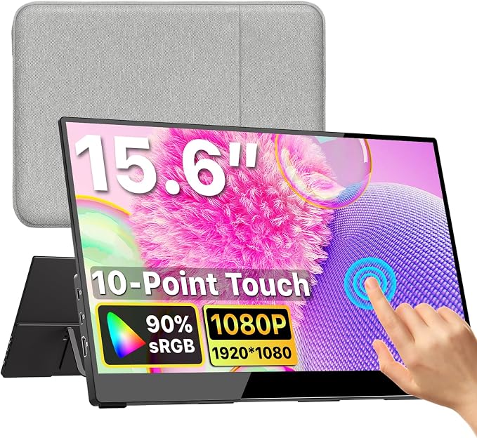 kksmart Portable Monitor for Laptop MacBook Surface PC Xbox PS5, Travel Monitor by Unknown