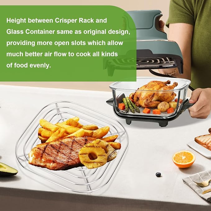 Crisper Rack for Ninja Crispi Air Fryer FN101, Stainless Steel Air Fryer Grill - Image 7