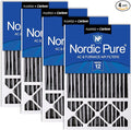 Nordic Pure 16x25x5 Honeywell Replacement Air Filters MERV 12 Plus Carbon 4 Pack by NordicPure