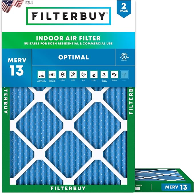 Filterbuy 16x18x1 Air Filter MERV 13 Optimal Smoke & Allergy Defense, by Filterbuy