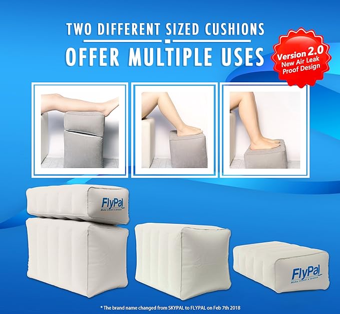 Flypal Inflatable Foot Rest Pillow, Kids Airplane Bed | Adjustable Height Leg - Image 2