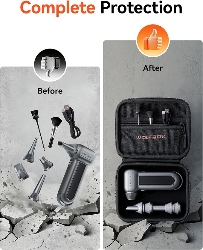 WOLFBOX Hard Carrying Case for MF100 Electric Air Duster, Shockproof Travel - Image 4