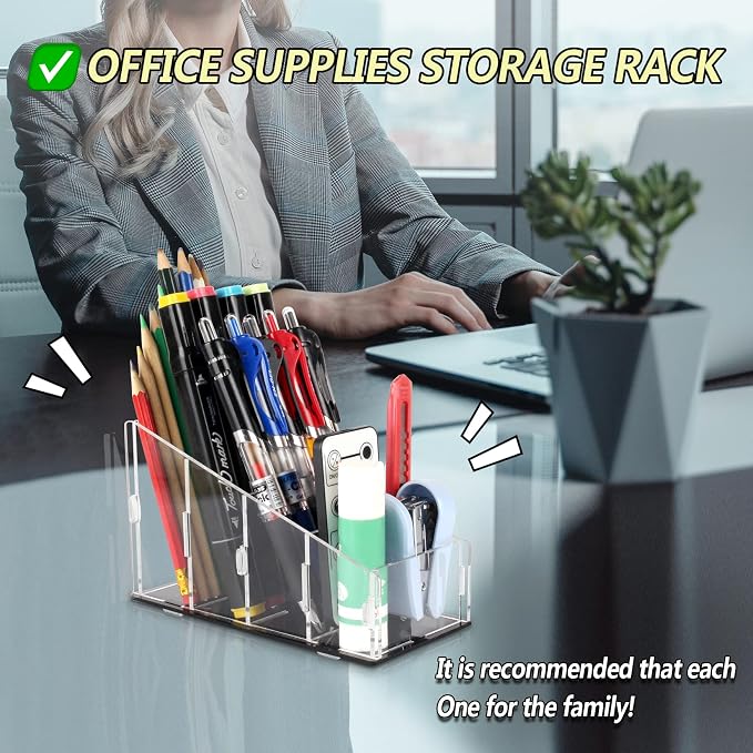 Yes!Fresh TV Remote Control Holder Organizer Acrylic 4 Compartments, Assembly - Image 6