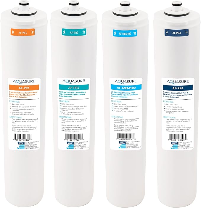 Aquasure Premier Series Complete 4-Stage Quick Twist Filter Replacement by Aquasure