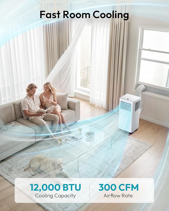 EUHOMY 12, 000 BTU Portable Air Conditioners, 5-in-1 Portable AC Unit - Image 2
