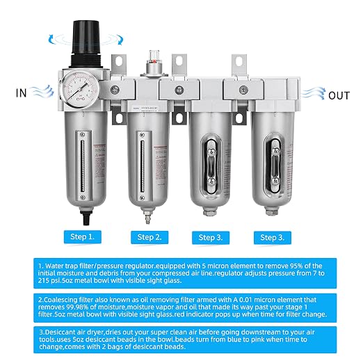 NANPU 3/4" NPT Industrial Grade 4 Stage Air Drying System - Image 4