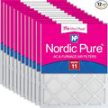 Nordic Pure 16x16x1 Tru Mini Pleat MERV 11 AC Furnace Air Filters 12 Pack | by NordicPure