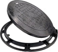 28 In Cast Iron Manhole Cover and Frame, B Class 28100 lbs Heavy-Duty Driveway by DuuMuut