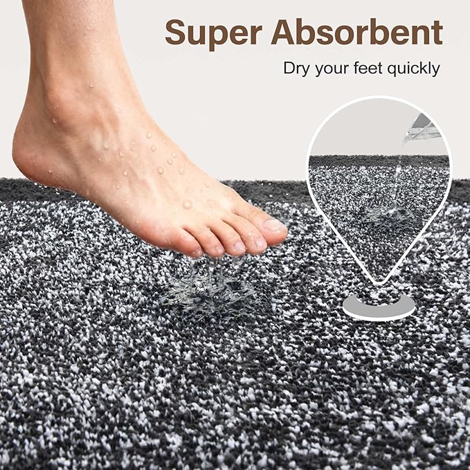 Bathroom Rugs 30x20 Non Slip Washable, Dark Blue Bath Mat for Bathroom Floor Tub, Soft Absorbent Quick Dry Mats for Shower, Bathtub,Home Decor