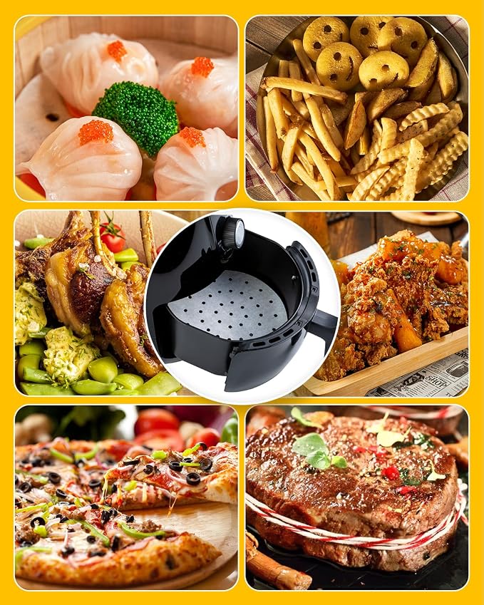 Katbite Air Fryer Parchment Paper Liners 120Pcs, 7.5 inch Perforated Parchment - Image 7