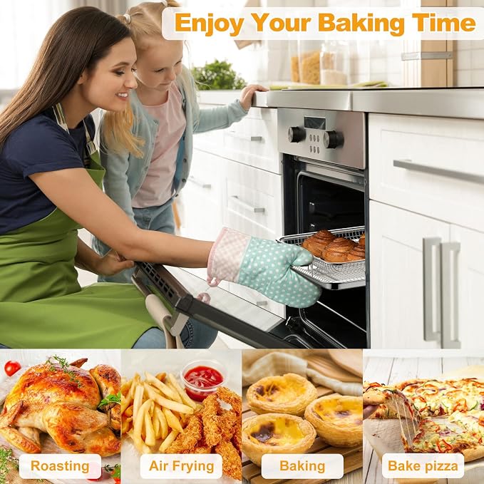 2 Pack Air Fryer Basket for Oven, Large Air Fryer Basket and Tray Stainless - Image 6