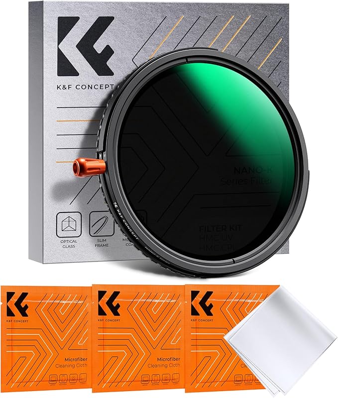 K&F CONCEPT 43mm Black Diffusion Mist Effect 1/4 & Variable ND2-32 & Circular by KFCONCEPT