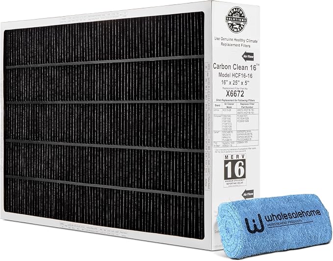 Lennox X6672 16x25x5 Furnace Filter, Lennox Healthy Climate Carbon Clean Merv by Unknown
