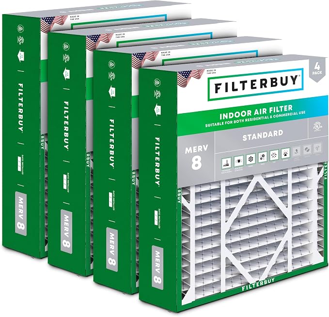 Filterbuy 20x21x5 Air Filter MERV 8 Essential Dust & Allergy Defense, by Filterbuy
