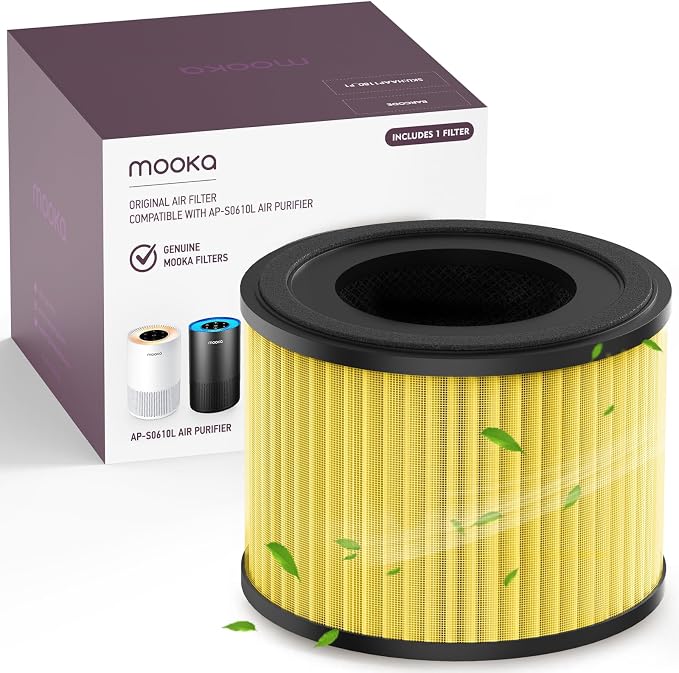 MOOKA AP-S0610L Air Purifier Pet Mode Filter, 3-in-1 True HEPA Filter, by MOOKA