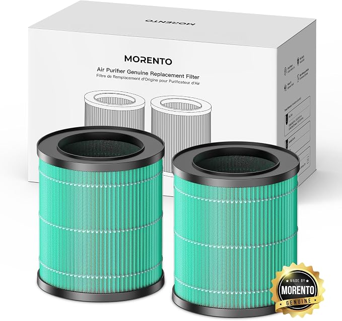 MORENTO 2 Pack MR2566 Genuine Air Purifier Replacement Filter by MORENTO