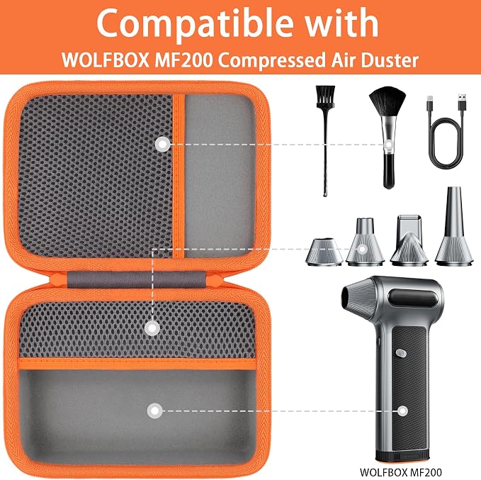 for WOLFBOX MF200 Compressed Air Duster Hard Storage Case - Image 3