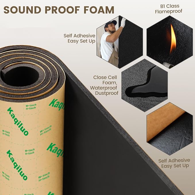 Kaqiluo High Density Self-Adhesive Sound Insulation Acoustic Closed Cell Foam - Image 3
