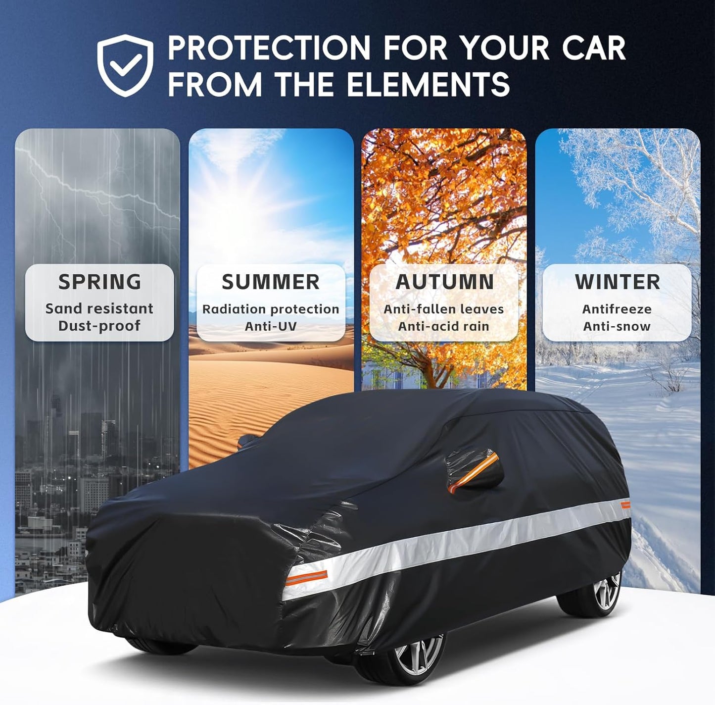 10 Layers SUV Car Cover Custom Fit for Subaru Forester (1998-2024) Waterproof All Weather for Automobiles, Outdoor Full Cover Sun UV Rain Protection with Cotton.Black