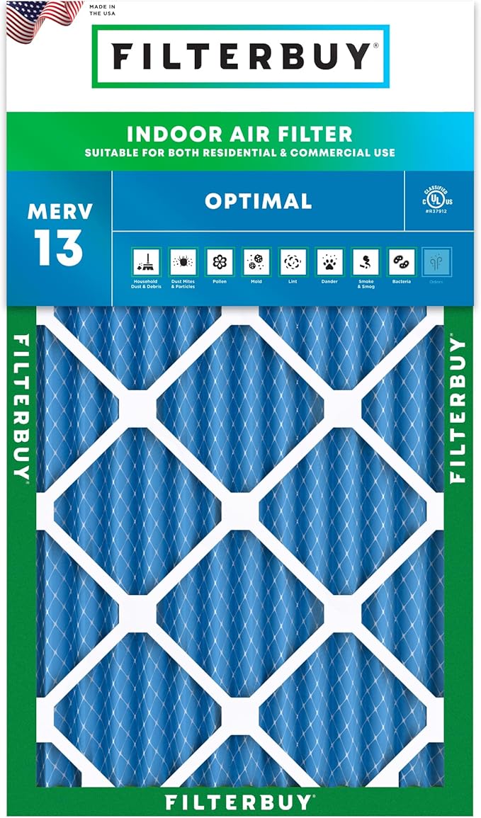 Filterbuy 10x24x2 Air Filter MERV 13 Optimal Smoke & Allergy Defense, by Filterbuy