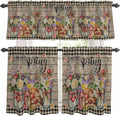 Kitchen Curtains Tiers and Valance Set of 3, Spring Flowers Light Filtering by Anzona