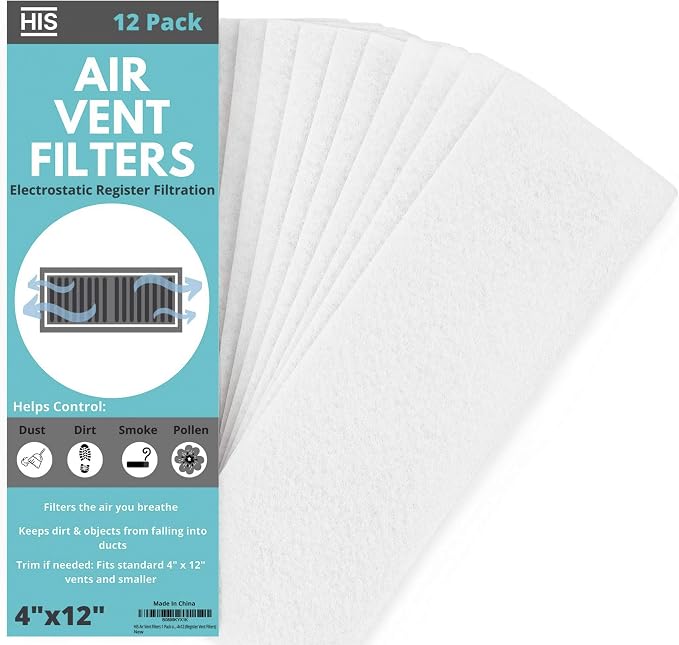 Air Vent Filters For Home 1 Pack of 12-4" x 12” – Register Vent Filters – AC by HomeImprovementSolutions