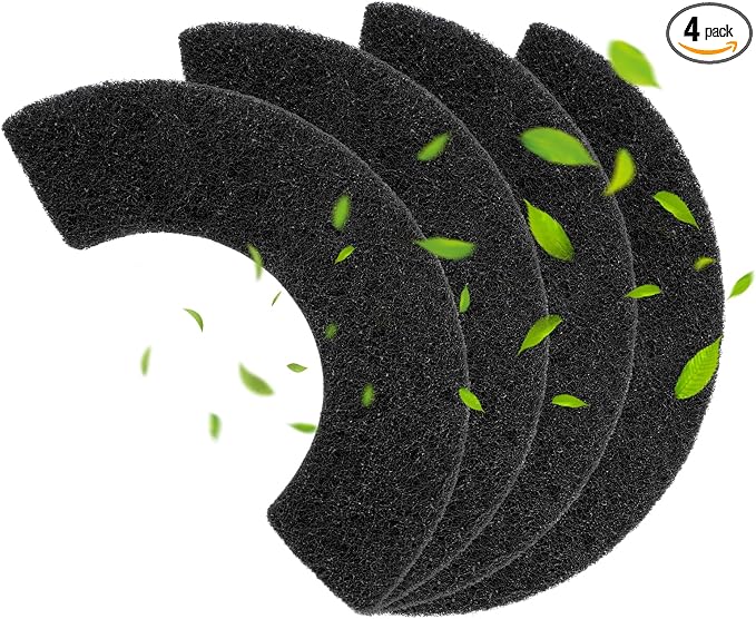 4 Pack 0.5" Thickened Activated Carbon Filters Compatible by FHTONGE