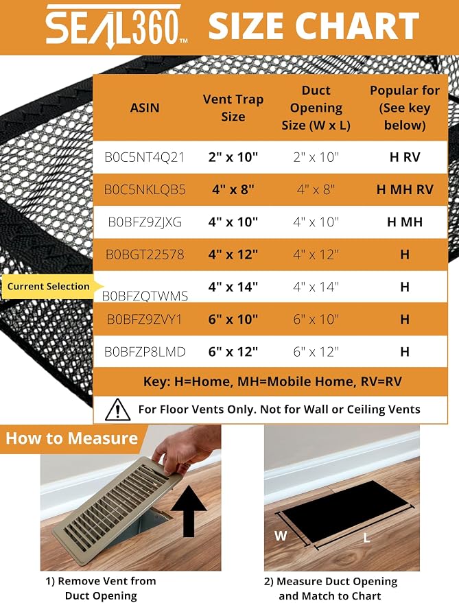 SEAL360 Floor Vent Screen Net, Air Vent Filter Mesh Catches Toys Snacks Pet - Image 6