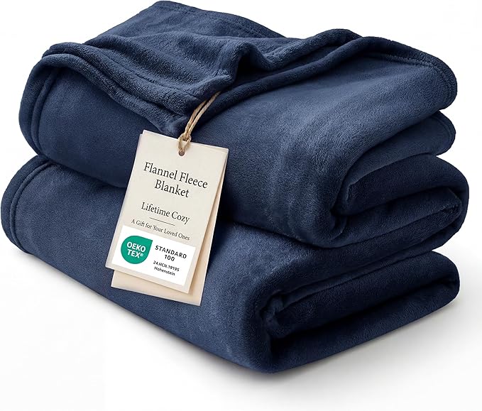 Bedsure GentleSoft Fleece Bed Blankets Large Size Navy - Soft Lightweight Fuzzy Cozy Luxury Oversized King Blanket Microfiber, Room Home Decor Gifts for Women and Men, 120x120 inches