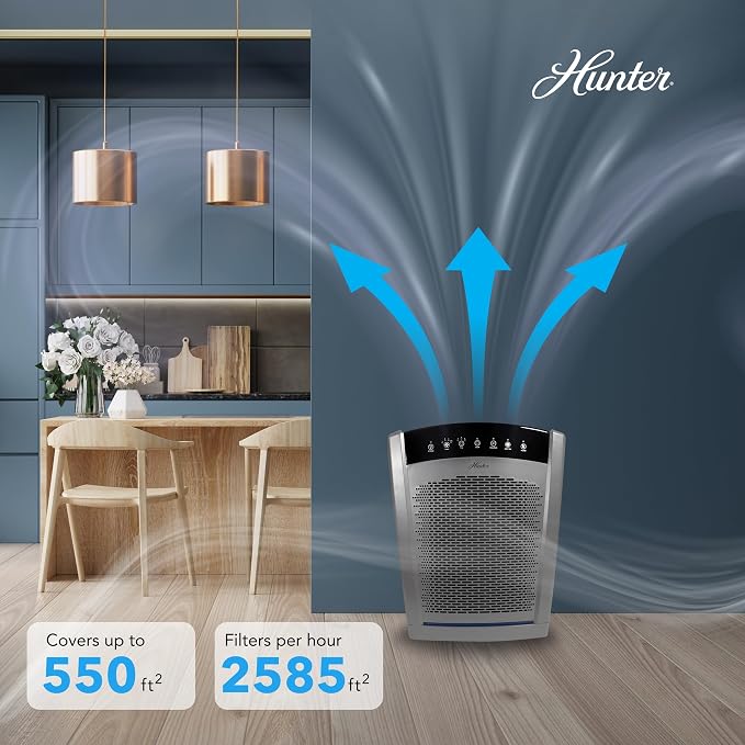 Hunter HP850 Air Purifiers for Home Large Room and Bedroom. True HEPA Air - Image 7