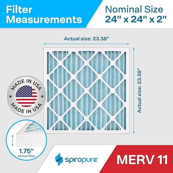 SpiroPure 24X24X2 MERV 11 Geothermal Air Filters - Image 2