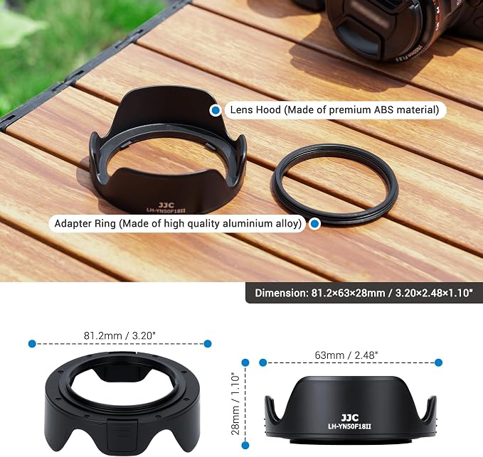 White Lens Hood for Yongnuo YN 50mm f/1.8 II Lens, Reversible Lens Shade - Image 7
