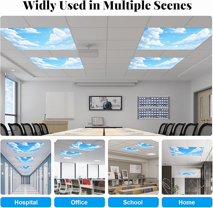 Fluorescent Light Covers-2 Pack 4 x 2 Feet Magnetic Ceiling Light Cover Room - Image 3