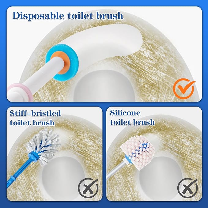 Disposable Toilet Brush, with 24 Refill Heads and Holder, Clean Brush Starter - Image 7