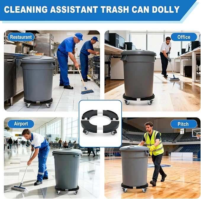 W B D WEIBIDA Trash Can Dolly Wheels Adjustable 15-19 Inch Round Roller - Image 9