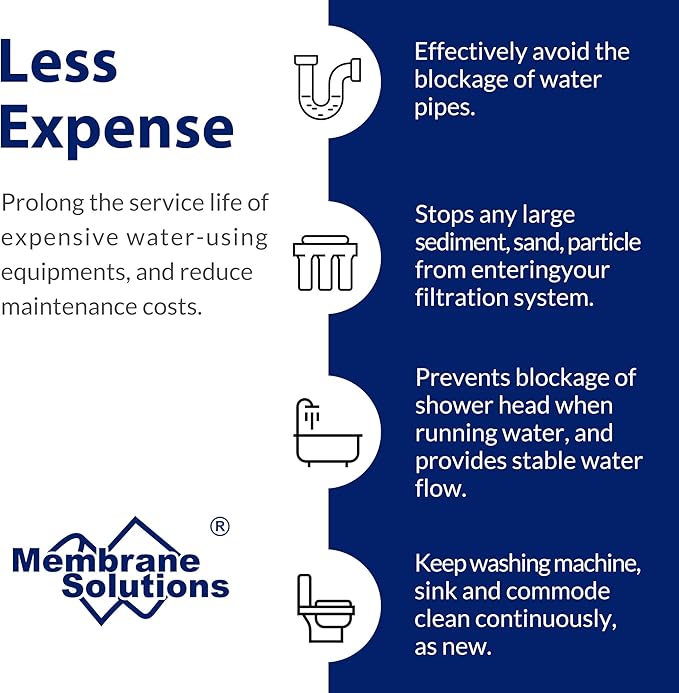 Membrane Solutions 20 Micron Sediment Water Filter Replacement Polypropylene - Image 5