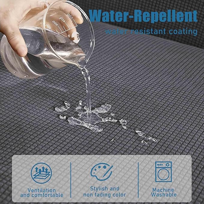 Water Repellent Sofa Seat Cushion Covers Stretch Furniture Protector Slip Covers for Settee Sofa Seat Cushion in Home Living Room (Sofa Cushion, Gray)