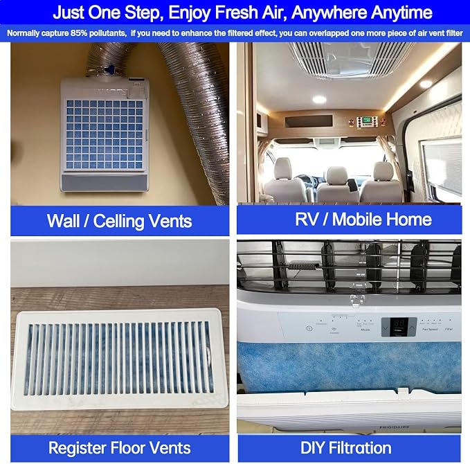 12x90 inches Air Vent Filters, Cut to Size MERV 8 Electrostatic Floor Vent - Image 3