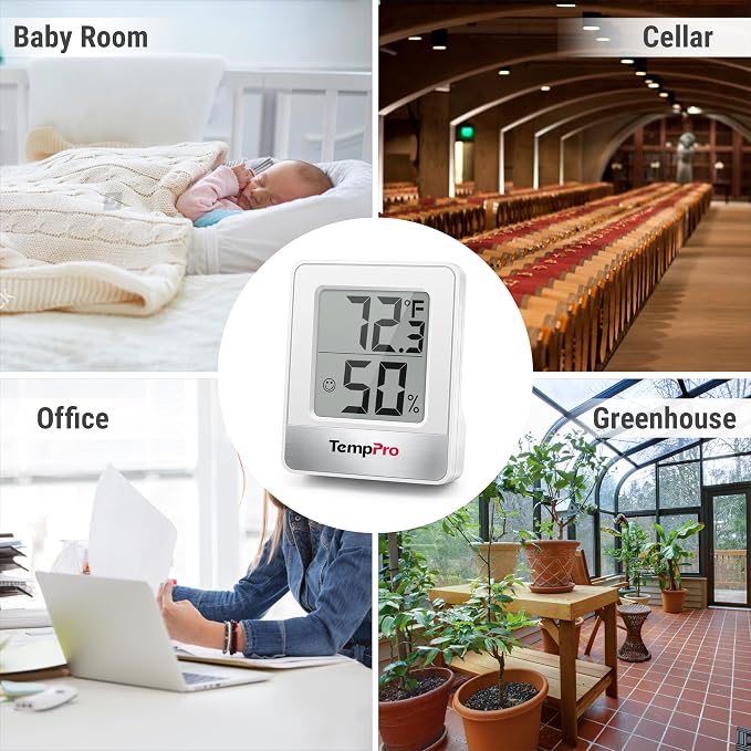 TempPro TP49 3 Pieces Digital Hygrometer Indoor Thermometer Humidity Meter Mini - Image 6