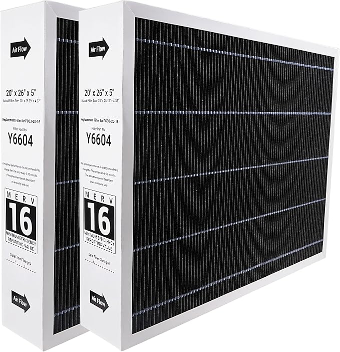 Y6604 20x26x5 MERV 16 Furnace Replacement Filter Compatible by LEVANLIGHTLLC