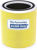 Purivortex AC400 Air Purifiers Pet Care HEPA Replacement Filter, 3-in-1 Filter by Purivortex