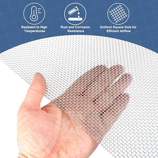 uxcell 8 Mesh 39" x 10" Woven Wire Mesh, 316 Stainless Steel Air Vent Filter - Image 5