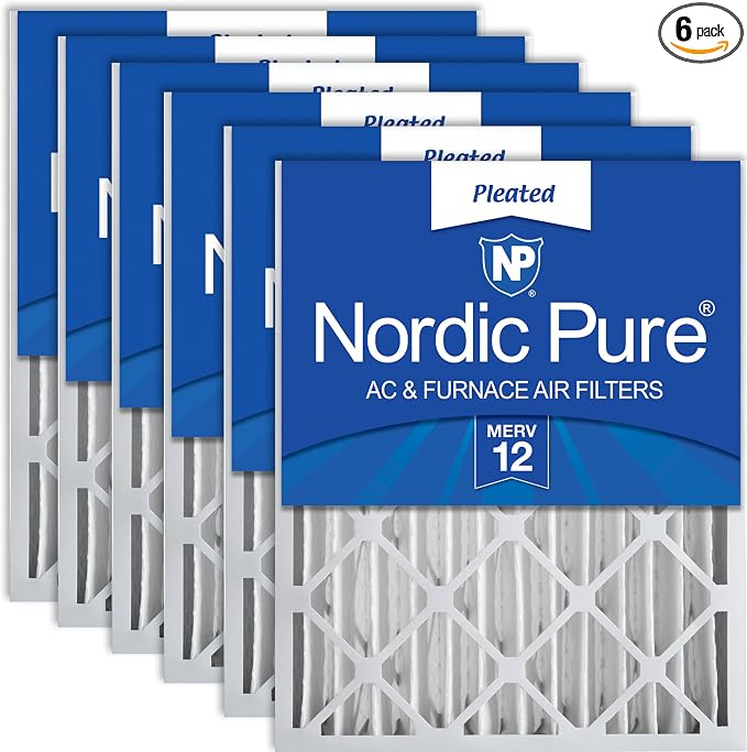 Nordic Pure 20x24x4 Pleated MERV 12 Air Filters 6 Pack by NordicPure