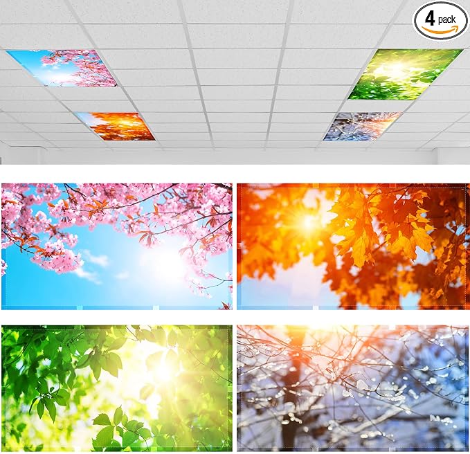 ROCEEI Pack of 4 Fluorescent Light Covers by ROCEEI