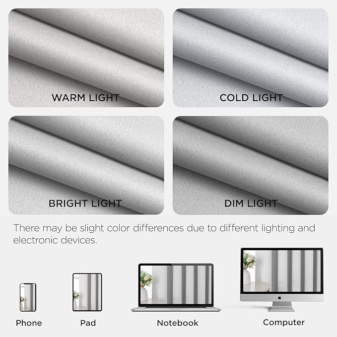 Joydeco Blackout Door Curtain for Doorway Privacy 84 Inches Long, Grommet Closet Curtain for Open Closet, Room Divider for Bedroom Living Room (Greyish White 52Wx84L, 1 Panel)