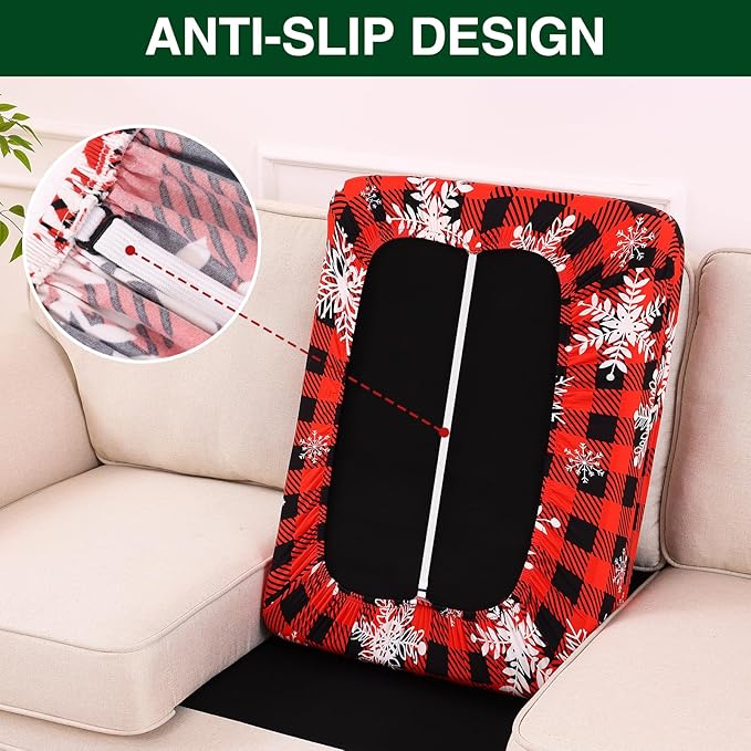 Smiry Printed Couch Cushion Covers, Stretch Soft Couch Covers for Sofa, Washable Non-Slip Sofa Slipcover Furniture Protector for Indoor and Outdoor (2 Pack, Burgundy)