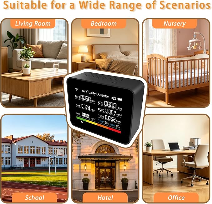 Home Air Quality Monitor, 13-in-1 Indoor Air Detector, Carbon Dioxide HCHO TVOC - Image 8